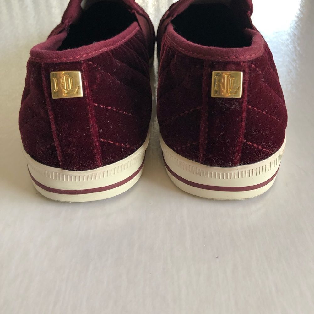LAUREN by Ralph Lauren Jinny Maroon Sneakers 7.5 - Picture 4 of 7